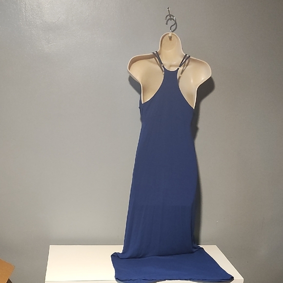 Willi Smith Elegant Blue Women's Faux Wrap Front Maxi Dress - Picture 16 of 17